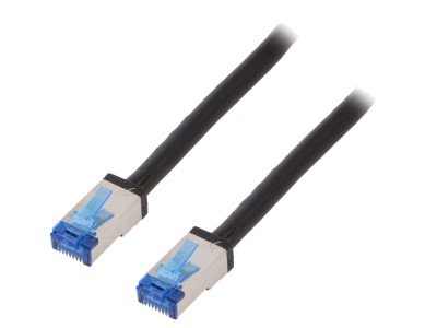 Cablu patch cord S/FTP Cat6a negru 50m foto