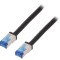 Cablu patch cord S/FTP Cat6a negru 50m