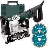 Metabo MFE 40 + 2 x Makita - D-41595 - Freza pentru caneluri beton 1900 W 125 mm valiza plastic + 2 x Disc diamantat de taiere segmentat 125x22.2x2.2