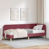 vidaXL Cadru de pat colțar Roșu Vin 80 x 200 cm țesătură 3394104