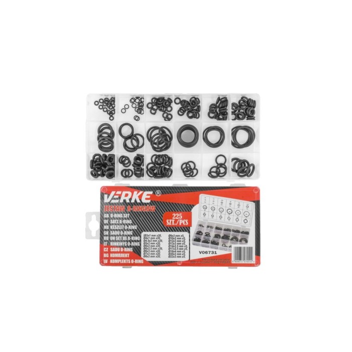 Trusa garnituri, oringuri metrice 225 piese, rezistente la acid,ulei, caldura, motorina, benzina, Verke