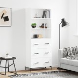 vidaXL Dulap &icirc;nalt, alb, 69,5x34x180 cm, lemn compozit
