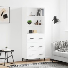 vidaXL Dulap &icirc;nalt, alb, 69,5x34x180 cm, lemn compozit