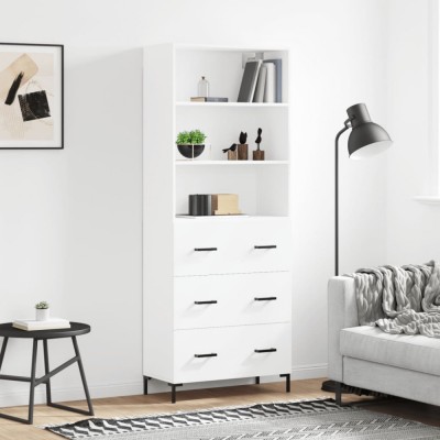 vidaXL Dulap &amp;icirc;nalt, alb, 69,5x34x180 cm, lemn compozit foto