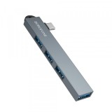 Cumpara ieftin Hub USB-C Borofone FH1A, 4in1, Gri