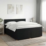 Cumpara ieftin Pat boxspring cu saltea Negru 160 x 200 cm Tesatura