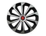 Cumpara ieftin Set 4 capace roti Fame Gri-Negru cu inel R16, pentru gama auto Suzuki, Autohelix MSA