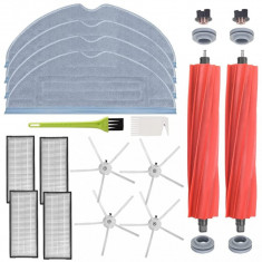 Set accesorii aspirator robot compatibil Roborock S7 S7 Plus S7 Max S7 MaxV T7S T7S Plus, 2 perii principale, 4 filtre Hepa, 4 lavete, 4 perii lateral