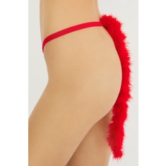 GS1183-3 Chilot snur kinky cu coada din puf