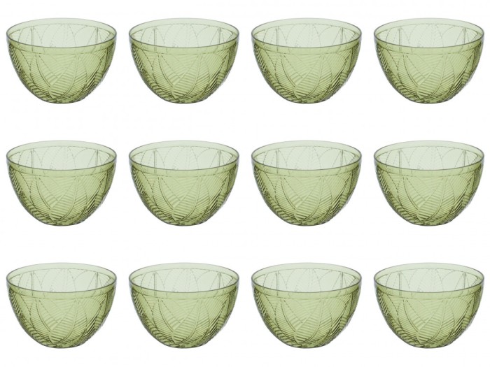 Set boluri, 12 piese, 850 ml, Plastic, Verde
