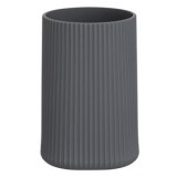 Suport plastic gri cu model pentru perie de dinți 7x7x12cm, CMCLASS