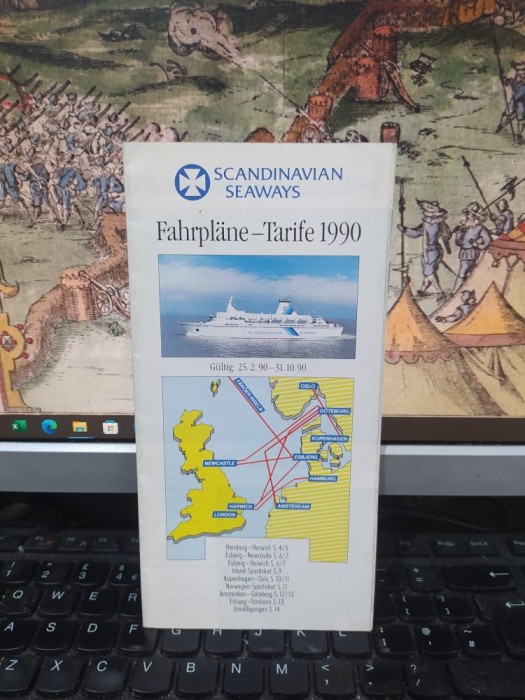 Scandinavian Seaways Fahrplane, Tarife 1990, pliant, 193