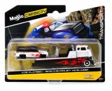 MAISTO DESIGN ELITE TRANSPORT SET CAMION CU RAMPA COE FLATBED SI MASINUTA CHEVROLET K5 BLAZER 1979 SCARA 1 LA 64