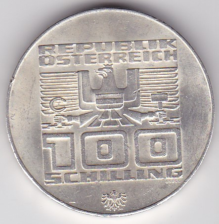 AUSTRIA 100 SCHILLING 1976 INNSBRUCK