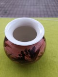 Mic vas rotund, portelan Jersey Pottery, pictura manuala