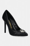 Just Cavalli stilettos de piele culoarea negru, 77RA3S03