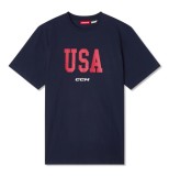 Echipa națională de hochei tricou de bărbați USA Flag navy - S