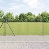 Euro Fence cu 13 st&acirc;lpi flanșați 1x25 m Oțel galvanizat
