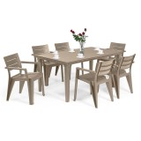 Cumpara ieftin Set mobilier de grădină Fujuli 6+1 cappuccino