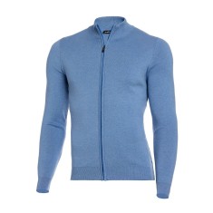 Pulover bărbați cu fermoar bleu PL018