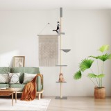 VidaXL Ansamblu pisici podea p&acirc;nă la tavan gri deschis 263,5-289,5 cm