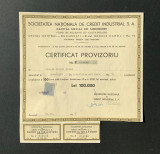 Societatea Nationala de Credit Industrial - Actiuni - Bucuresti - 1947
