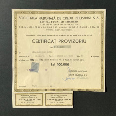 Societatea Nationala de Credit Industrial - Actiuni - Bucuresti - 1947