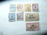 Serie mica Posta Franceza in Alexandria 1921 , 8 valori stampilate ,supratipar, Stampilat