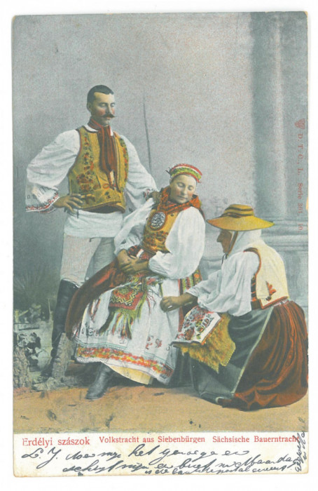 4569 - ETHNIC Family, Ardeal, Litho, Romania - old postcard - used - 1904