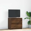 Dulap TV Gossi, stejar maro, 60x35x54 cm, lemn prelucrat. Comoda TV living cu 2 sertare, blat stabil, usor de intretinut