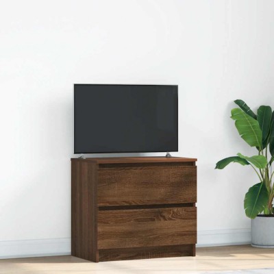 Gossi dulap tv stejar maro 60x35x54 cm lemn prelucrat foto