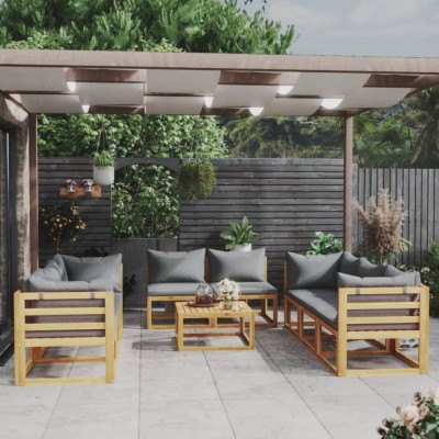 Gossi set mobilier gradina cu perne, 9 piese, lemn masiv acacia foto