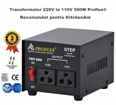 Transformator curent 220V - 110V 500 W Proflex recomandat KitchenAid foto