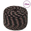 VidaXL Frânghie de barcă, negru, 14 mm, 25 m, polipropilenă