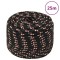 vidaXL Fr&acirc;nghie de barcă, negru, 14 mm, 25 m, polipropilenă