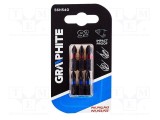 GRAPHITE Kit capete şurubelniţă Phillips și Pozidriv 25mm cu impact, 6 piese