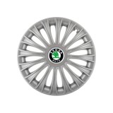 Cumpara ieftin Set 4 Capace Roti 15 inchi (R15) Dino Gri, Compatibile cuSkoda