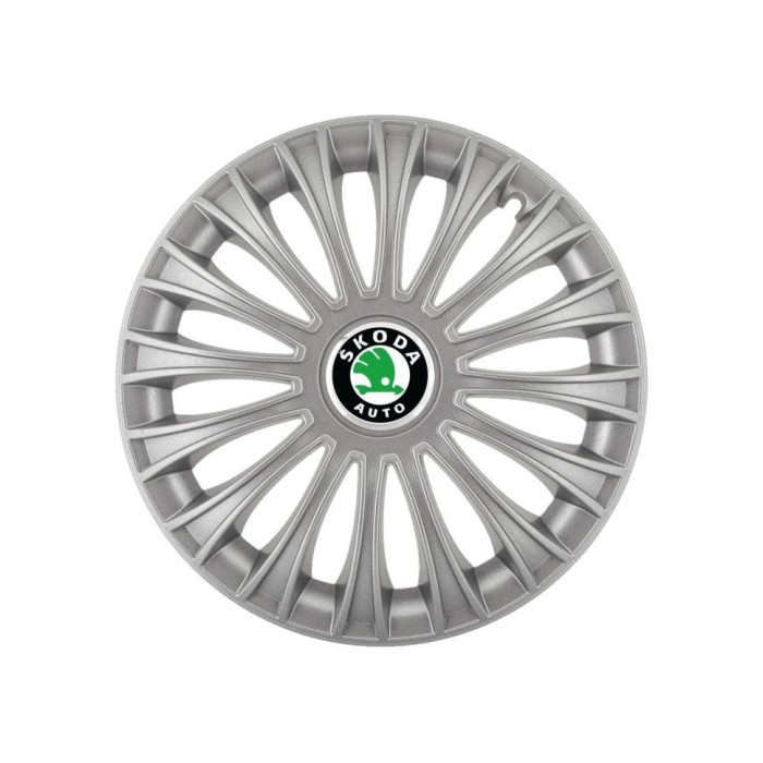 Set 4 Capace Roti 15 inchi (R15) Dino Gri, Compatibile cuSkoda