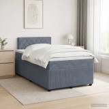 Cumpara ieftin Pat boxspring cu saltea Gri inchis 120 x 190 cm Catifea