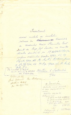 A3623N Inventarul averii rămase &amp;icirc;n Basarabia a unui ofițer superior rom&amp;acirc;n medic militar după ultimatumul sovietic din anul 1940 foto