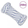 VidaXL Frânghie de barcă, alb, 3 mm, 250 m, polipropilenă