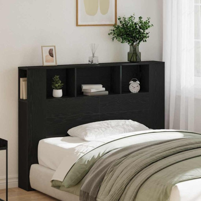 vidaXL Tablă de pat cu sertar Stejar negru 140 x 19 x 104.5 cm 862758