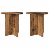 vidaXL Masă laterală 2 pcs Lemn vechi &Oslash; 39 x 38 cm Lemn prelucrat 8001094