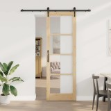 Set Ușă Glisantă cu Hardware 78x232 cm Lemn Masiv de Pin