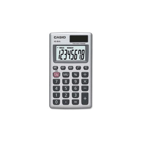 Calculator de buzunar 8 digits Casio HS-8VA argintiu