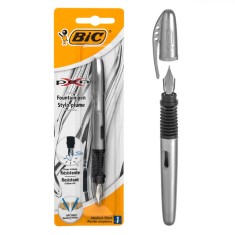 Stilou BIC, PX7, Corp Argintiu și Negru, Rezervă Cerneală Albastră