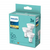 Cumpara ieftin 3 Becuri LED Philips Spot, GU10, 4.7W (50W), 380 lm, lumina calda (2700K)