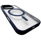 Husa spate transparent cu bleumarin, magnet, colturi intarite, TPU cu plastic, pentru Apple iPhone 16 Pro