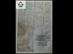 Harta color Romania mare + tarile vecine 1/ 1.500.000 - cca 100 cm/ 50 foto