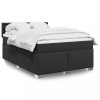VidaXL Pat box spring cu saltea, negru, 140x190 cm, piele ecologică 3286120